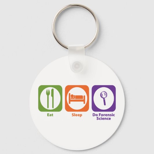 Eat Sleep Do Forensic Science Sleutelhanger (Voorkant)