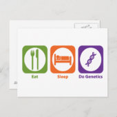 Eat Sleep Do Genetics Briefkaart (Voorkant / Achterkant)