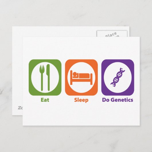 Eat Sleep Do Genetics Briefkaart (Voorkant / Achterkant)