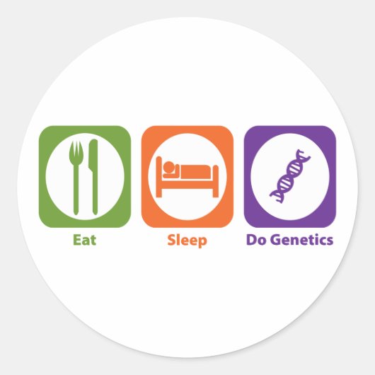 Eat Sleep Do Genetics Ronde Sticker (Voorkant)