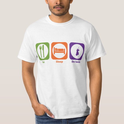Eat Sleep Do Iaido T-shirt (Voorkant)