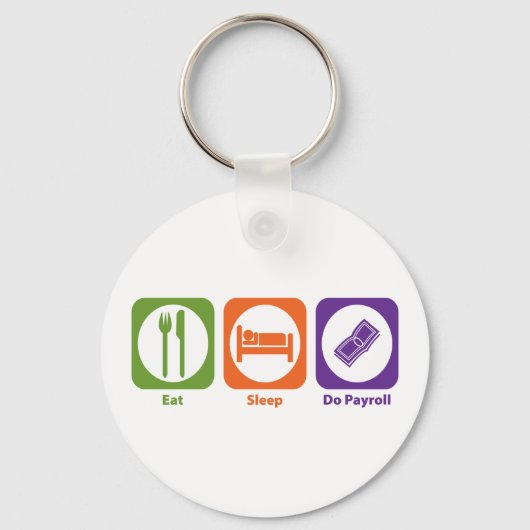 Eat Sleep Do Payroll Sleutelhanger (Voorkant)
