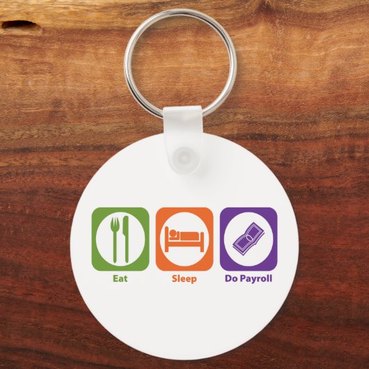 Eat Sleep Do Payroll Sleutelhanger (Voorkant)