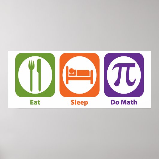 Eat Sleep Do Wiskunde Poster (Voorkant)