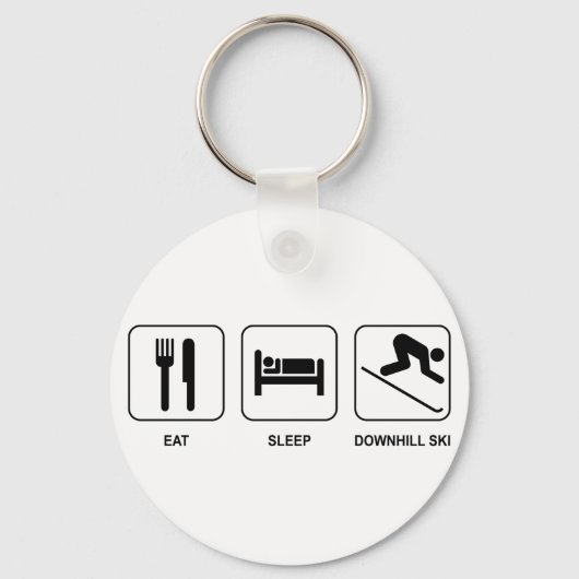 Eat Sleep Downhill Ski Sleutelhanger (Voorkant)