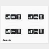 Eat Sleep Drag Race Ovale Sticker (Vel)