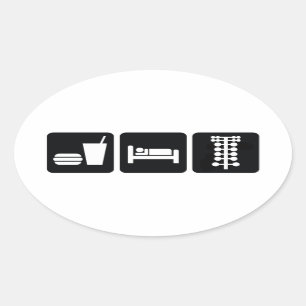 Eat Sleep Drag Race Ovale Sticker