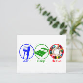 Eat Sleep Draw Briefkaart (Staand voorkant)