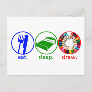 Eat Sleep Draw Briefkaart
