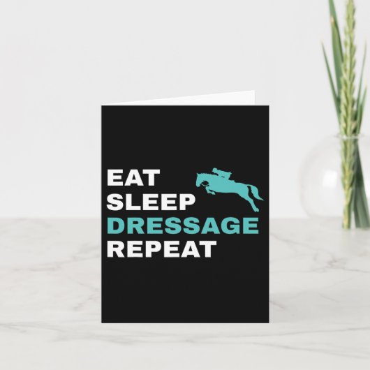 Eat Sleep Dressage Herhalen Horseback Riding Horse Kaart (Voorkant)