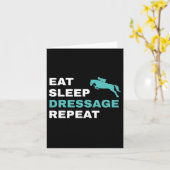 Eat Sleep Dressage Herhalen Horseback Riding Horse Kaart (Gele Bloem)