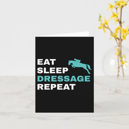 Eat Sleep Dressage Herhalen Horseback Riding Horse Kaart (Gele Bloem)