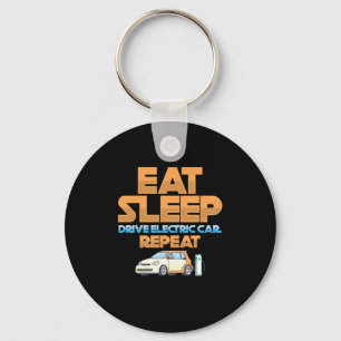Eat Sleep Drive Elektrische autoladingschotel Sleutelhanger