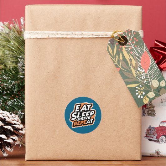 Eat Sleep Drive Repeat Sticker – Autoliefhebber (Feestdagen)