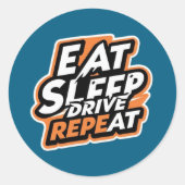 Eat Sleep Drive Repeat Sticker – Autoliefhebber (Voorkant)