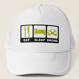 EAT SLEEP DRONE White Trucker Pet