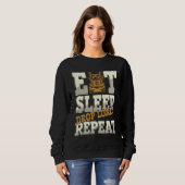 Eat Sleep Drop Loads Repeat Trucker Semi Truck Dri Trui (Voorkant volledig)