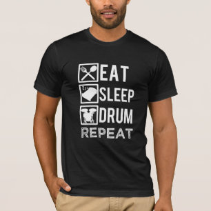 Eat Sleep Drum Herhaal Funny Drummer mannen shirt
