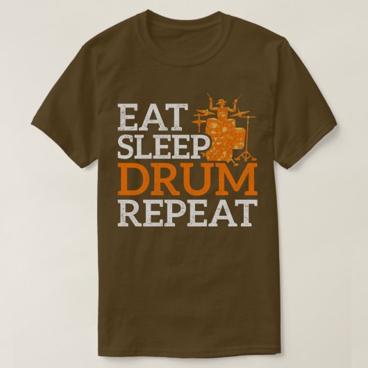 Eat Sleep Drum Herhaal muziek Gift Drums T-shirt (Design voorkant)