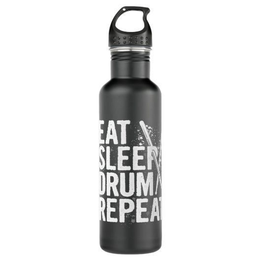 Eat Sleep Drum Repo Drumming Rock Metal Band Dru Waterfles (Voorkant)