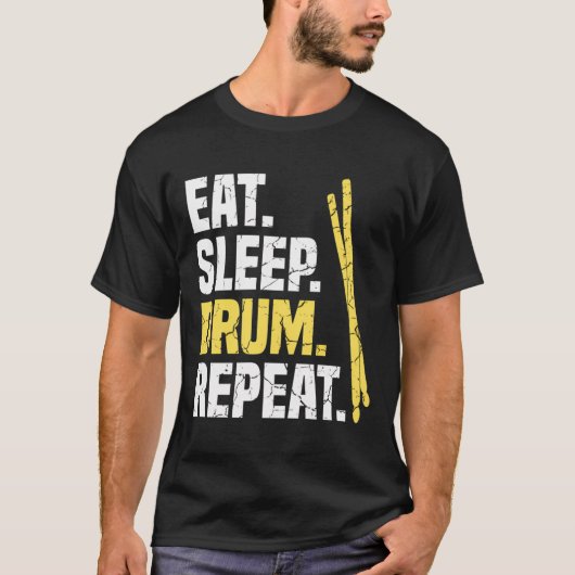 Eat Sleep Drum Repo Drums T-shirt (Voorkant)