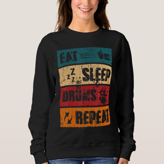 Eat Sleep Drums Herhalen Trui (Voorkant)