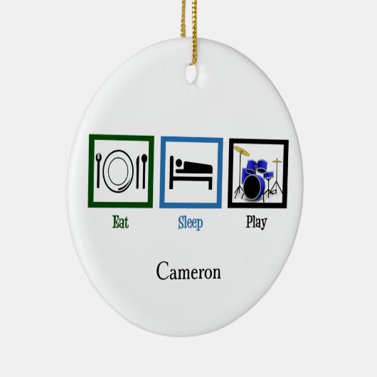 Eat Sleep Drums Keramisch Ornament (Rechts)