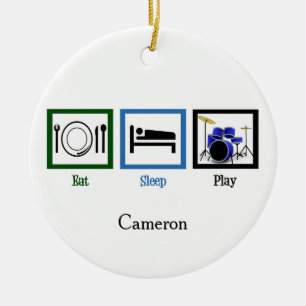 Eat Sleep Drums Keramisch Ornament
