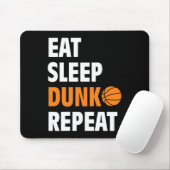 Eat Sleep Dunk Herhaal Fun Basketball Bball Muismat (Met muis)