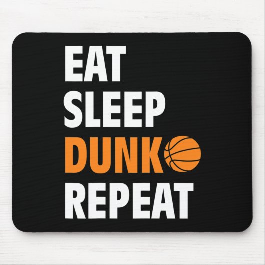 Eat Sleep Dunk Herhaal Fun Basketball Bball Muismat (Voorkant)