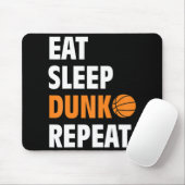 Eat Sleep Dunk Herhaal Fun Basketball Bball Muismat (Met muis)
