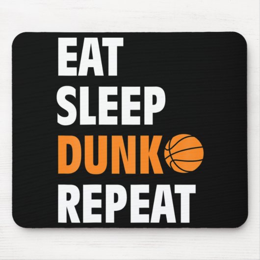 Eat Sleep Dunk Herhaal Fun Basketball Bball Muismat (Voorkant)