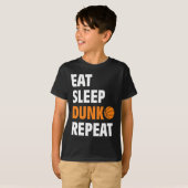 Eat Sleep Dunk Herhaal Fun Basketball Bball T-shirt (Voorkant volledig)