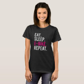 Eat Sleep E Bike Herhaling E MTB 4 T-shirt (Voorkant volledig)