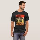 Eat Sleep E-Bike Repat T-shirt (Voorkant volledig)