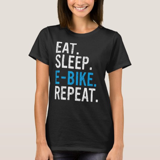 Eat Sleep E Bike Repo E MTB 3 T-shirt (Voorkant)