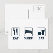 Eat Sleep Eat Briefkaart (Voorkant / Achterkant)