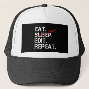 Eat Sleep Edit Herhaal een grappig cadeautje voor  Trucker Pet