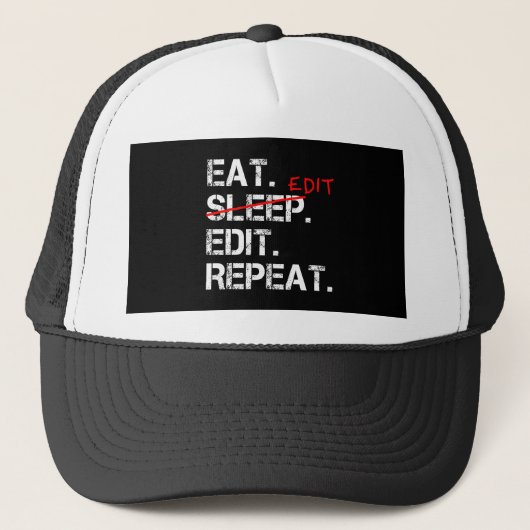 Eat Sleep Edit Herhaal een grappig cadeautje voor  Trucker Pet (Voorkant)