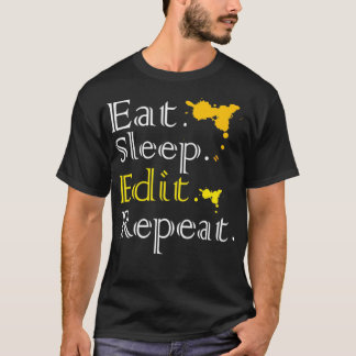 Eat Sleep Edit Herhalen T-shirt