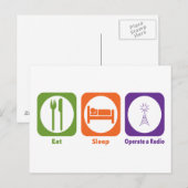 Eat Sleep een radio bedienen Briefkaart (Voorkant / Achterkant)