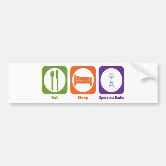 Eat Sleep een radio bedienen Bumpersticker (Voorkant)