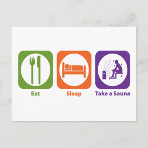Eat Sleep een Sauna Briefkaart