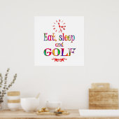 Eat, Sleep en Golf Poster (Keuken)