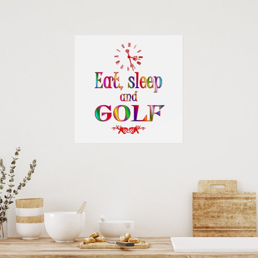 Eat, Sleep en Golf Poster (Keuken)