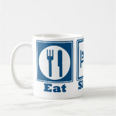 Eat, Sleep en Ride (Roller Onderzetters) - Blauw Koffiemok (Links)