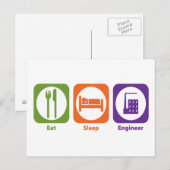 Eat Sleep Engineer Briefkaart (Voorkant / Achterkant)