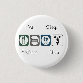 Eat Sleep Engineer Cheer Ronde Button 3,2 Cm