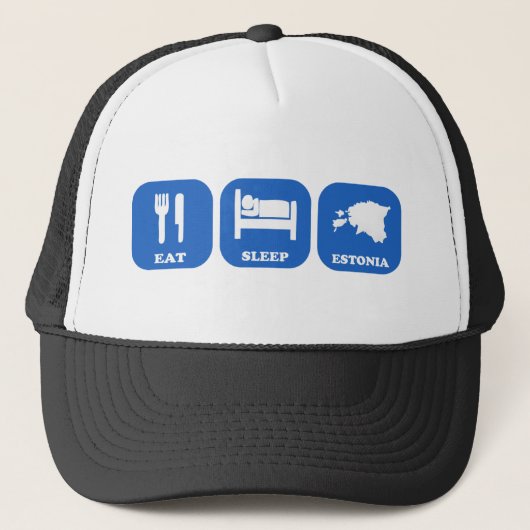 Eat Sleep Estland Trucker Pet (Voorkant)