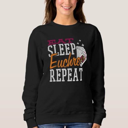 Eat Sleep Euchre Repat Trui (Voorkant)